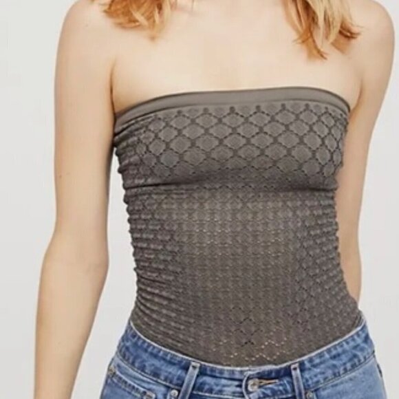 NWOT Free People Intimately Honey Grey Textured Tube Top - Picture 5 of 5